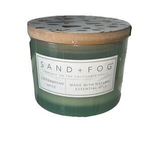 Sand And Fog Gingerbread Spice Candle, Soy Wax Cotton Wicks 12 Oz Essential Oils